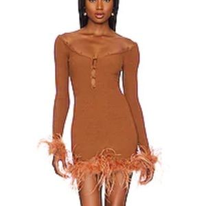 Revolve “Jalen Feather Mini Dress” never worn